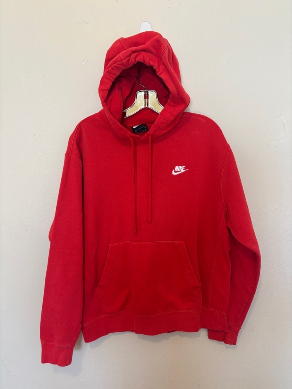 Nike Women’s Red Pullover Hoodie with White Swoosh